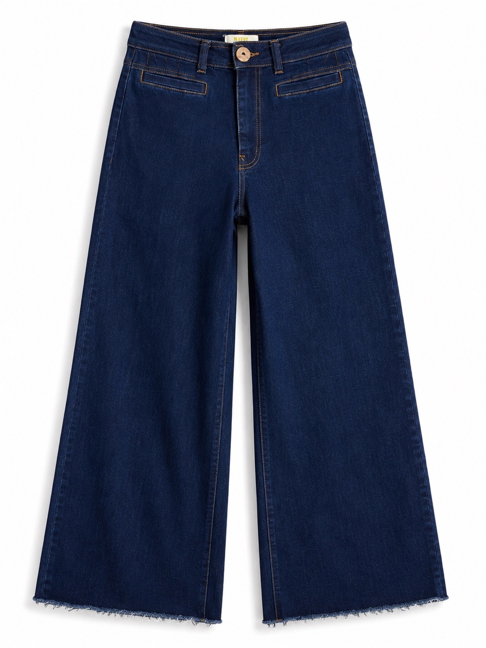 Maeve | Collette High Rise Wide Leg Indigo Blue Jeans Cropped Raw Hem Size 28